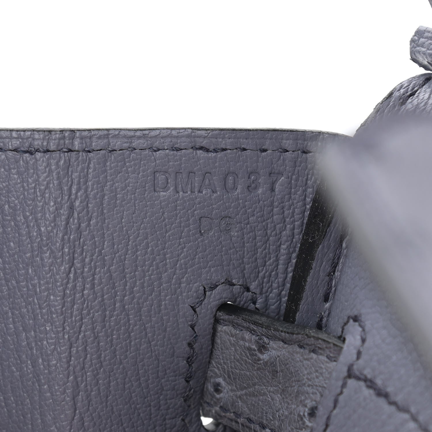 Hermes Ostrich Birkin 30 Gris Agate 7 of 13