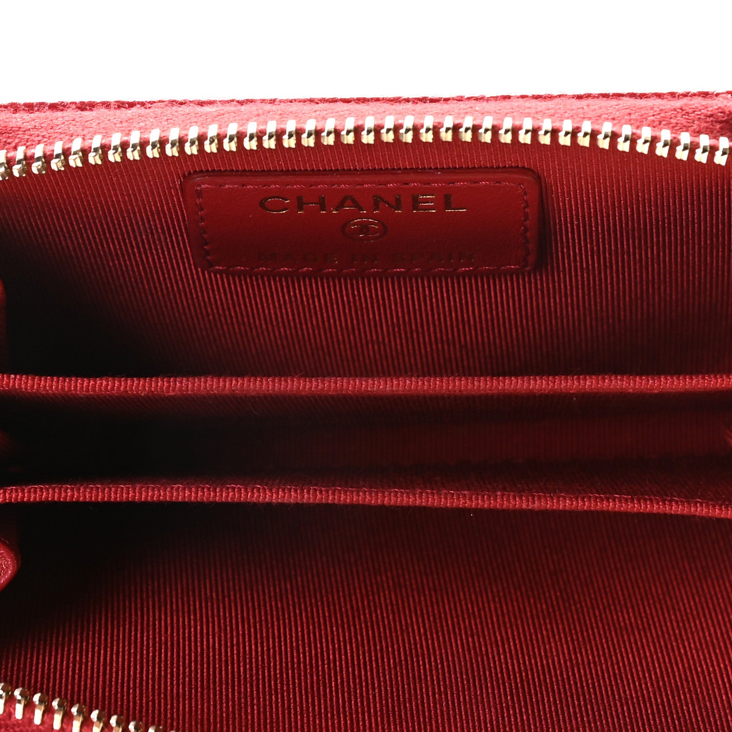 Chanel Caviar Quilted Zip Coin Purse Red 6 of 8