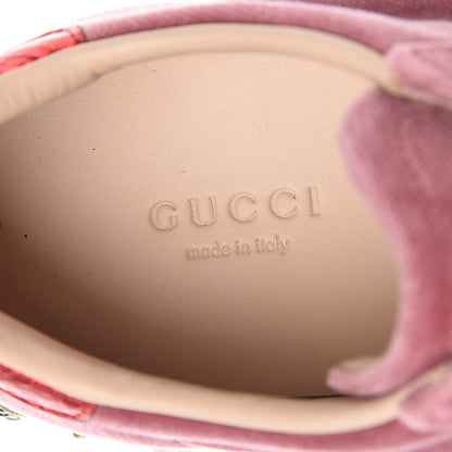 Gucci Velvet Ayers Web Faux Pearl Embellished Womens New Ace Sneakers 35.5 Tibet Red 6 of 11