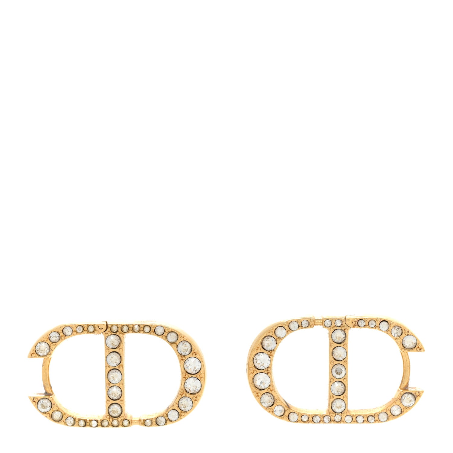 Christian Dior Crystal 30 Montaigne Earrings Gold 1 of 7