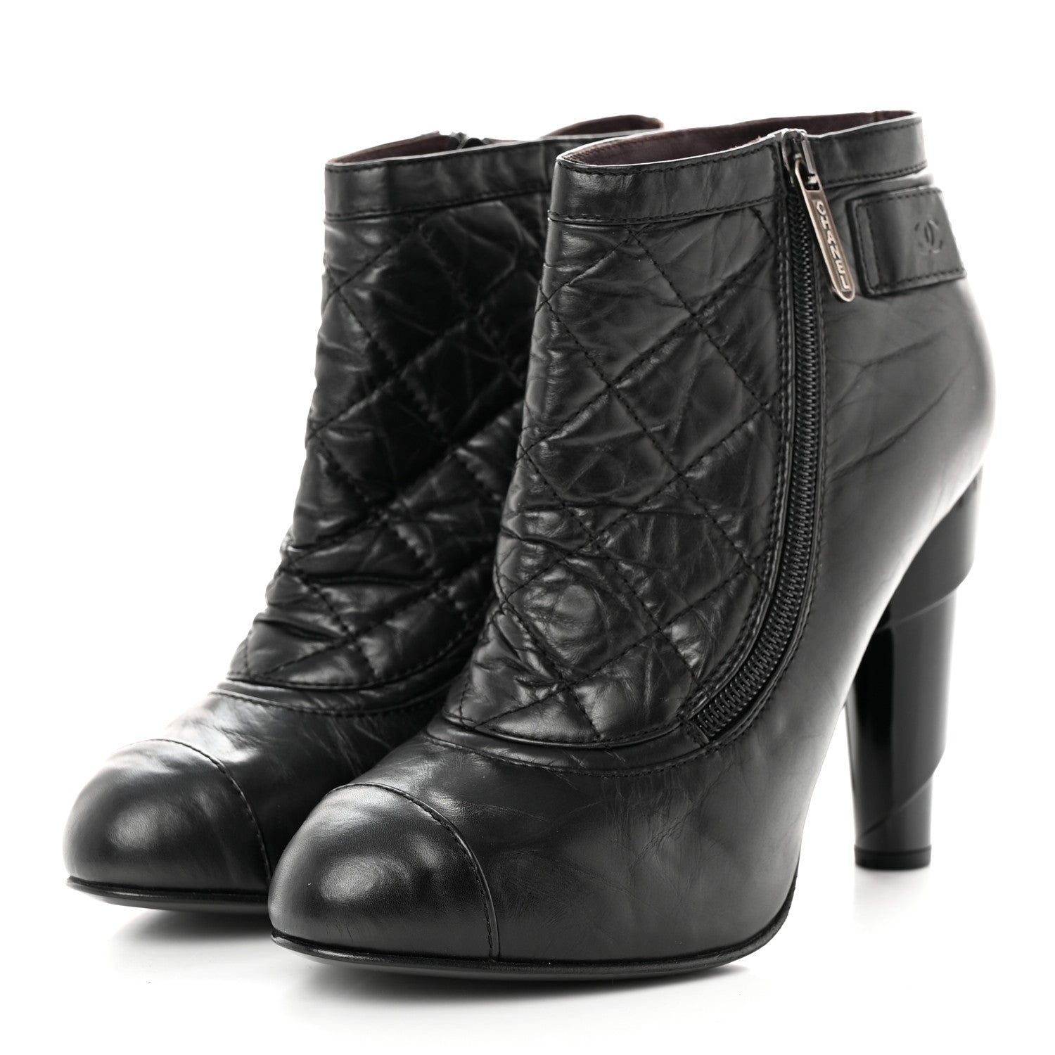 Chanel Calfskin Quilted Reissue Booties 38.5 Black 3 of 9