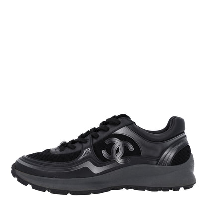 Chanel Mesh Calfskin CC Sneakers  39.5 Black Silver 1 of 10