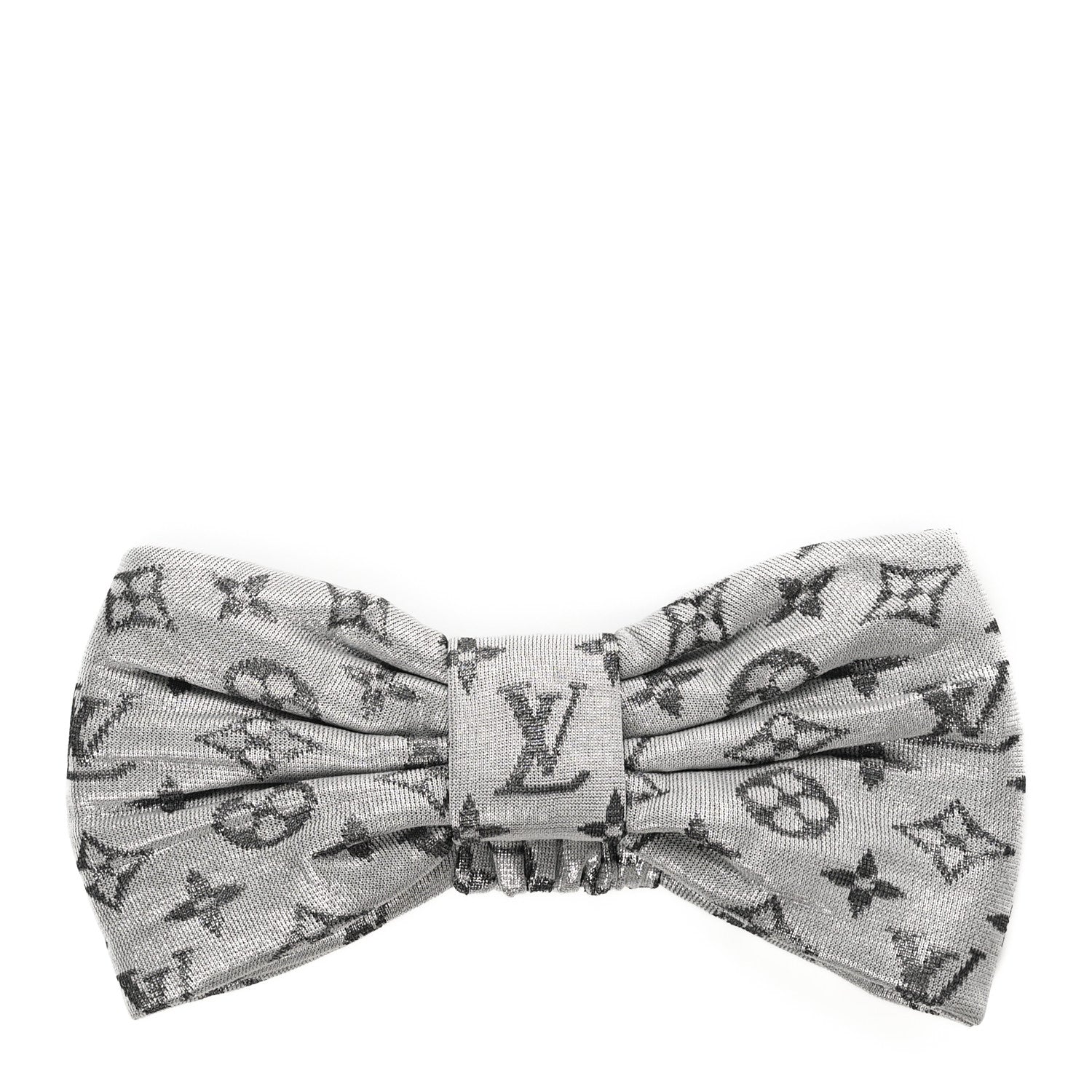 Louis Vuitton Silk Monogram LV Pool Party Turban Headband Argent 1 of 6