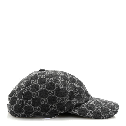 Gucci Covered Wool GG Monogram Baseball Hat L Grey Dark Grey Black 6 of 8