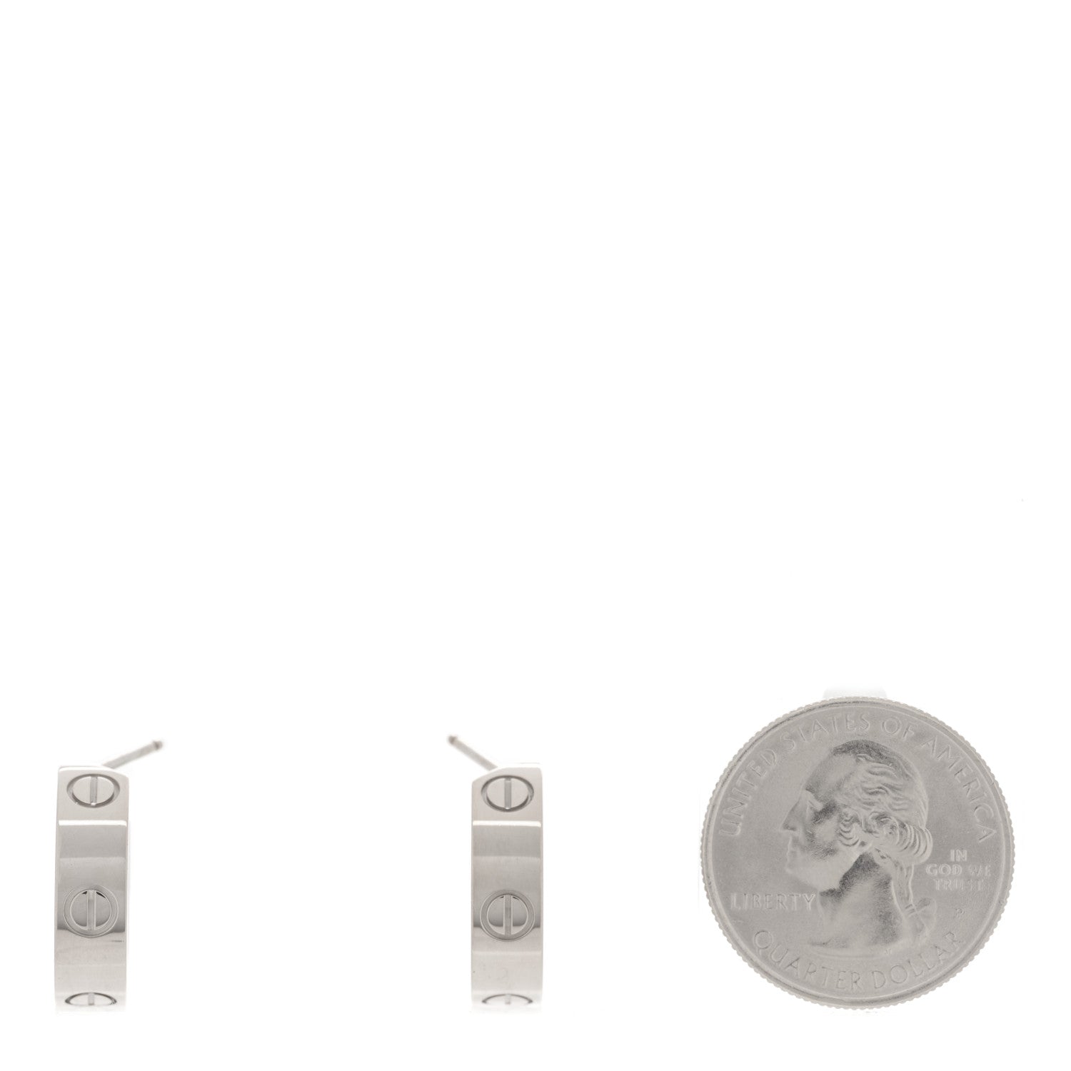 Cartier 18K White Gold 5.5mm LOVE Hoop Earrings 2 of 4