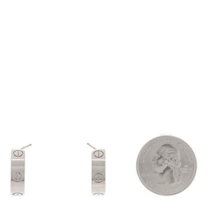Cartier 18K White Gold 5.5mm LOVE Hoop Earrings 2 of 4