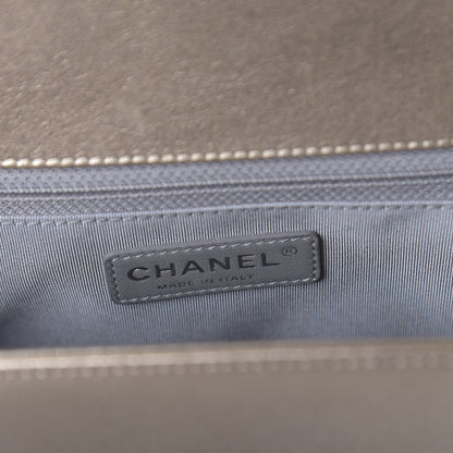 Chanel Metallic Calfskin Quilted New Medium Boy Flap Khaki 7 of 10