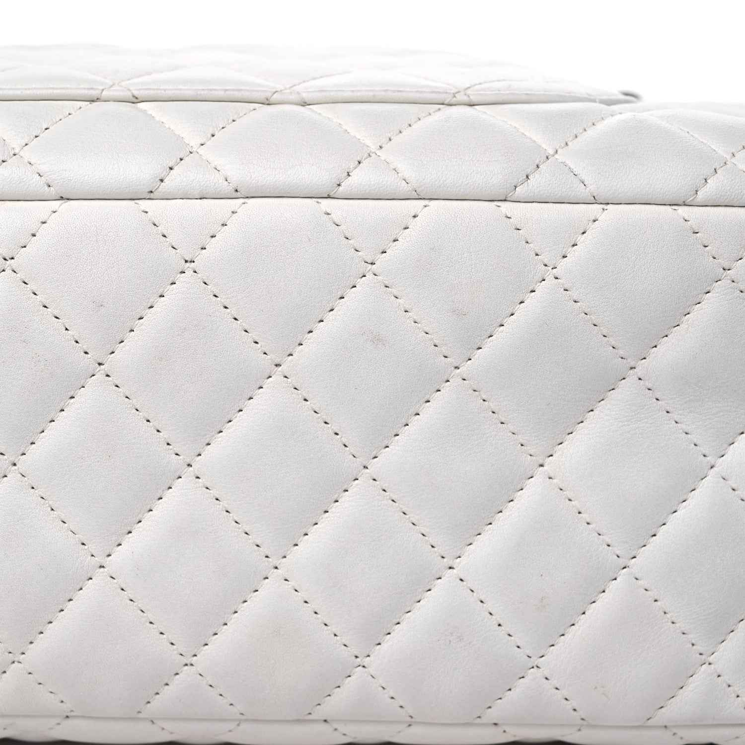 Chanel Calfskin Quilted Large Cambon Bowler White Black 14 of 18