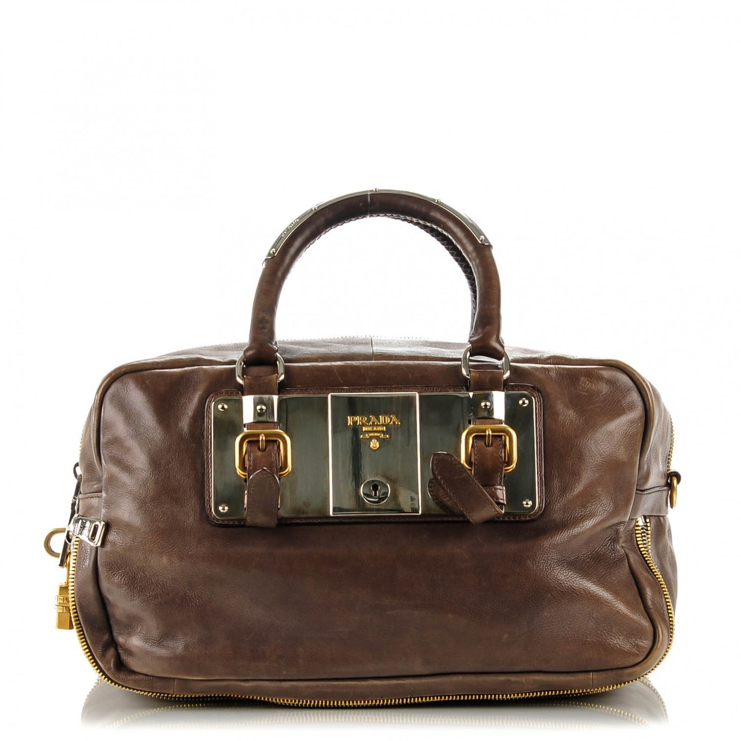 Glace Calf Zippers Plaque Boston
