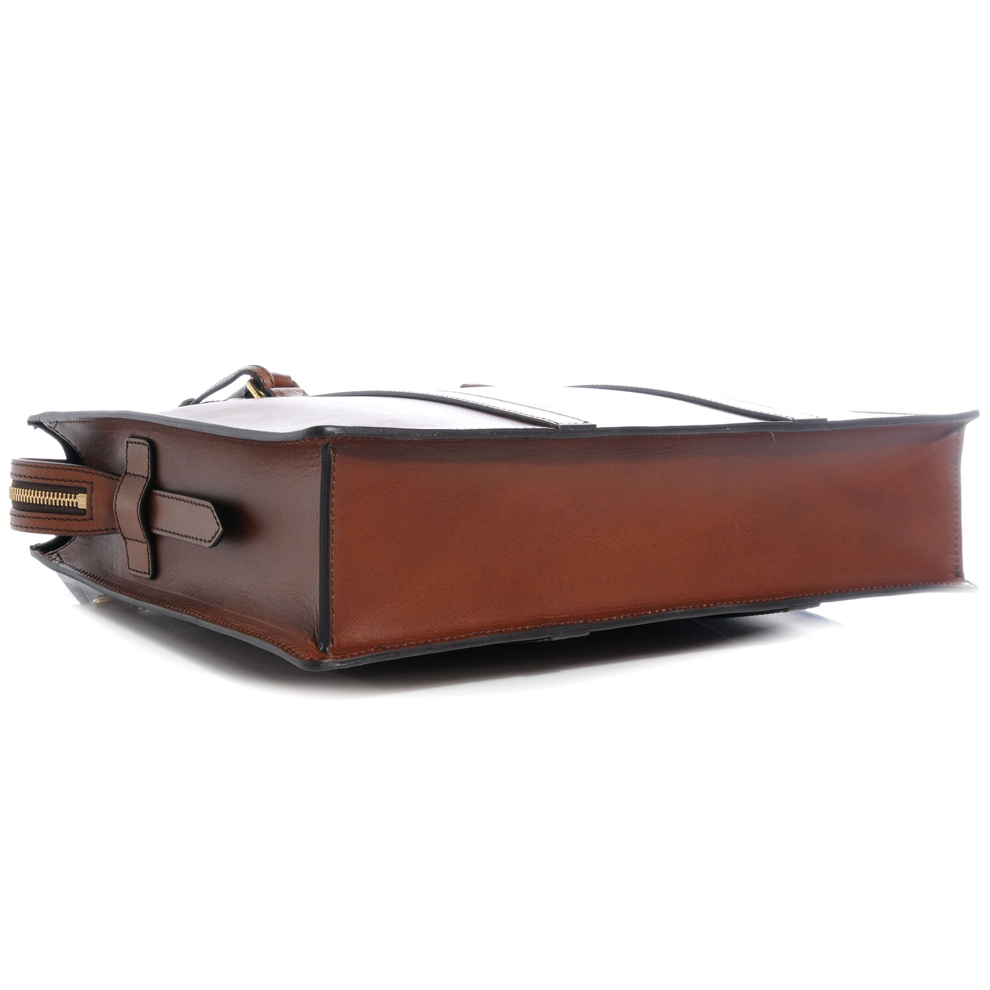 Sartorial Leather Briefcase Brown Ochre