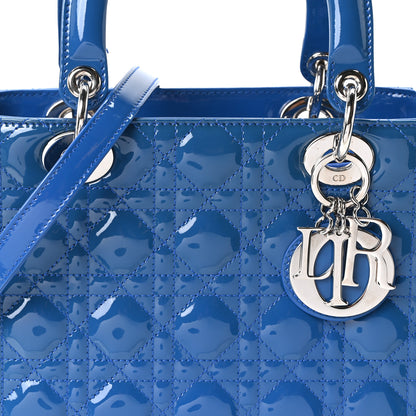 Christian Dior Patent Cannage Medium Lady Dior Blue 7 of 9