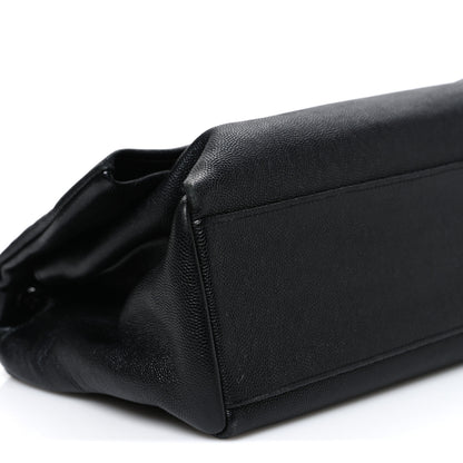 Saint Laurent Grain De Poudre Medium West Hollywood Monogram Fold-Over Black 9 of 10