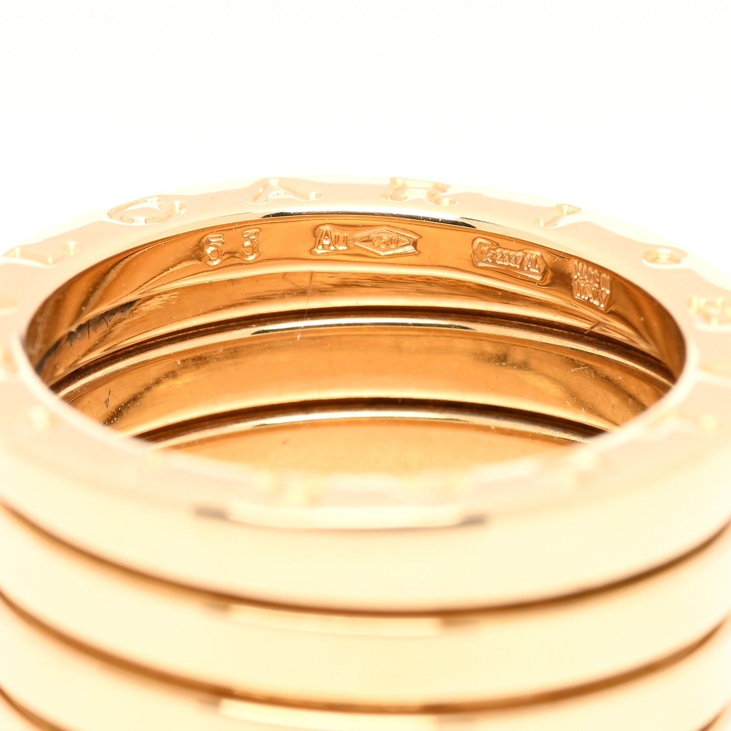 Bulgari 18K Yellow Gold B.Zero1 Five-Band Anniversary Ring 53 6.25 5 of 5