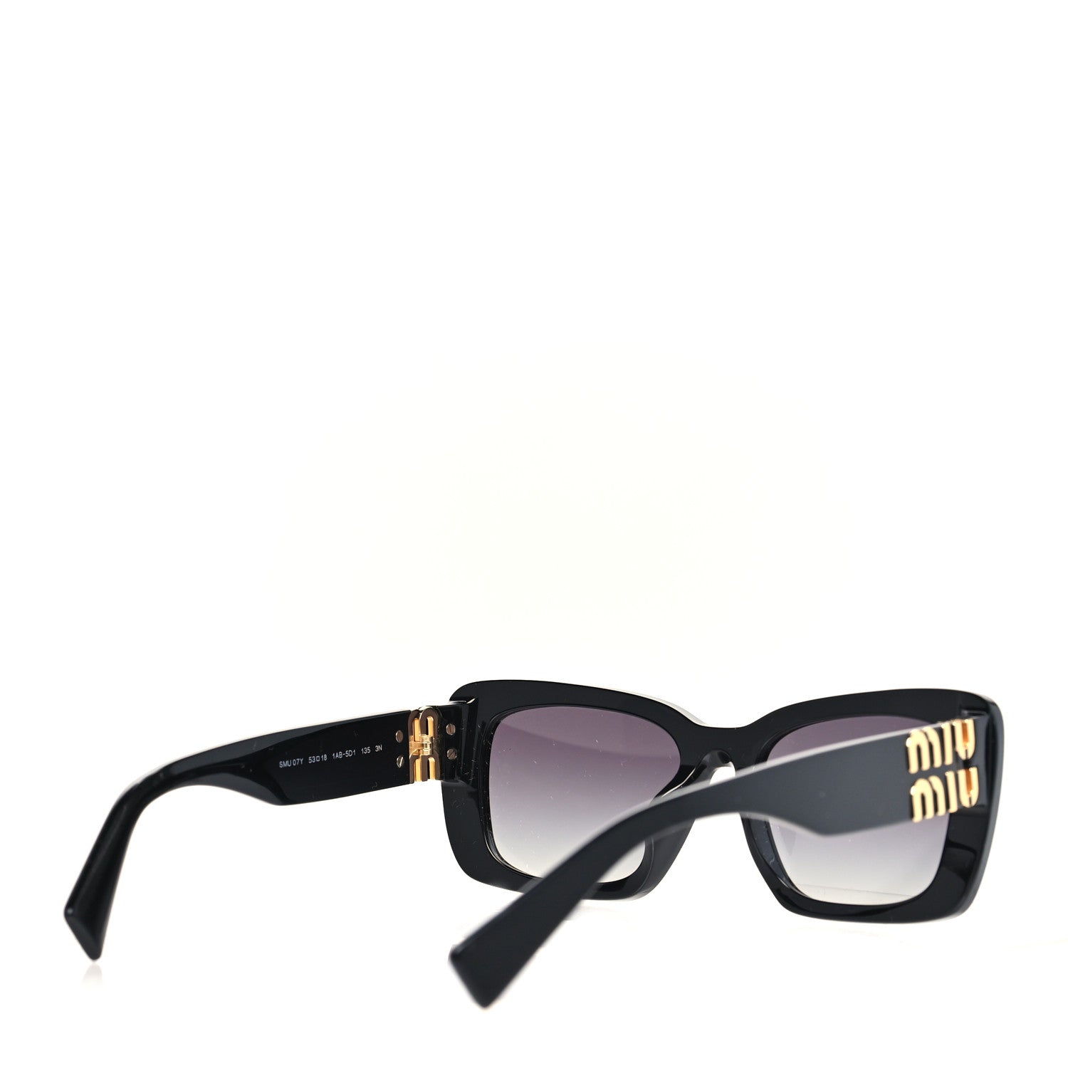 Miu Miu Acetate Rectangle Sunglasses SMU 07YS Black 3 of 7