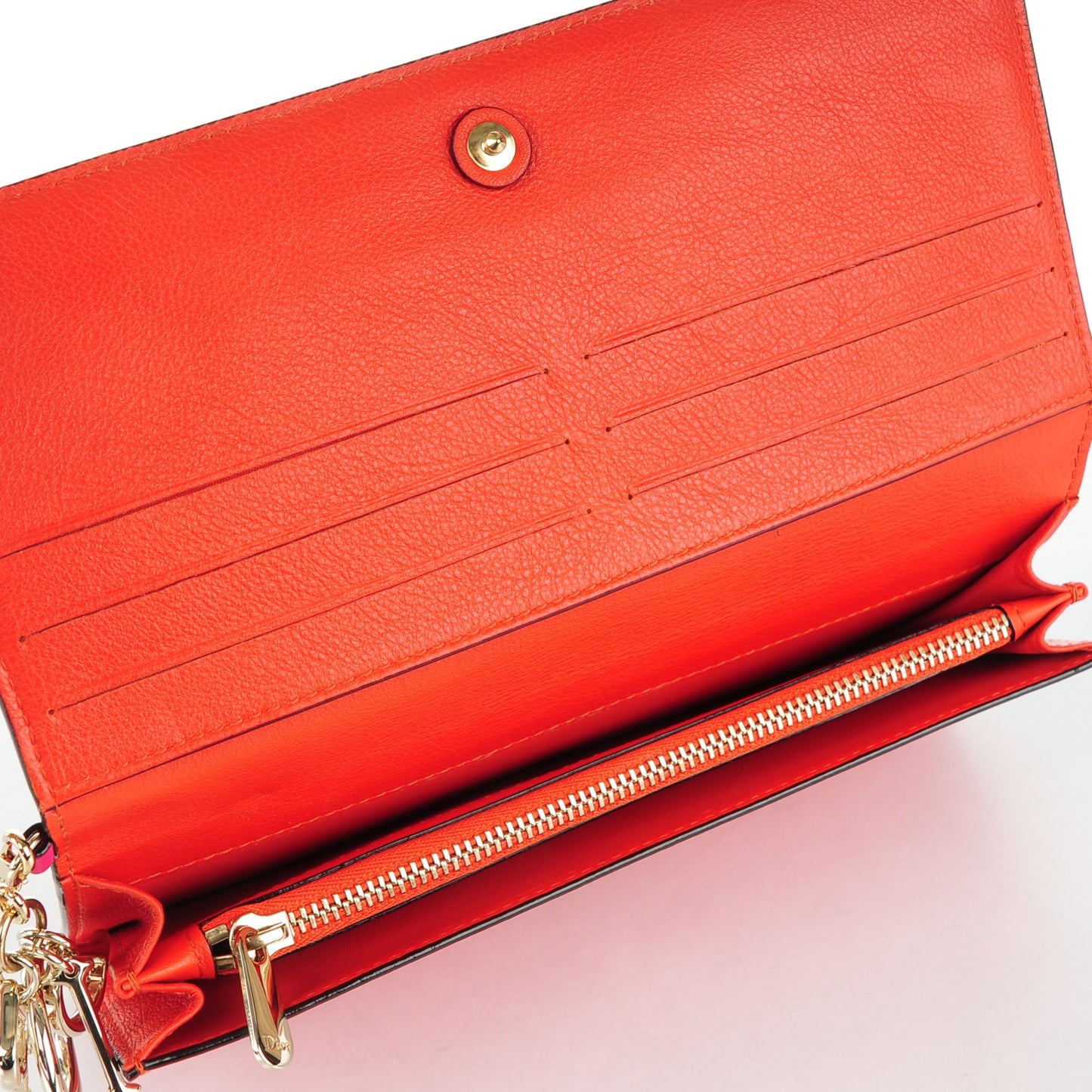 Smooth Calfskin Diorissimo Wallet Pink Red