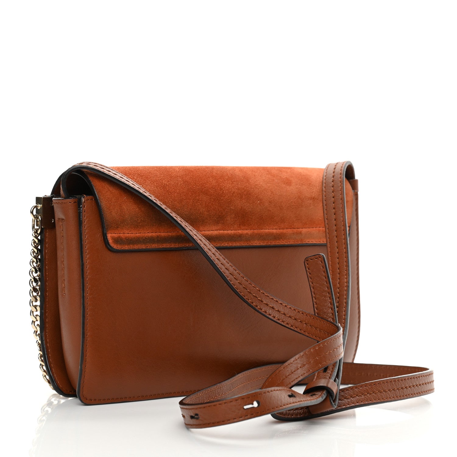 Chloe Suede Calfskin Small Faye Shoulder Bag Tobacco 3 of 17