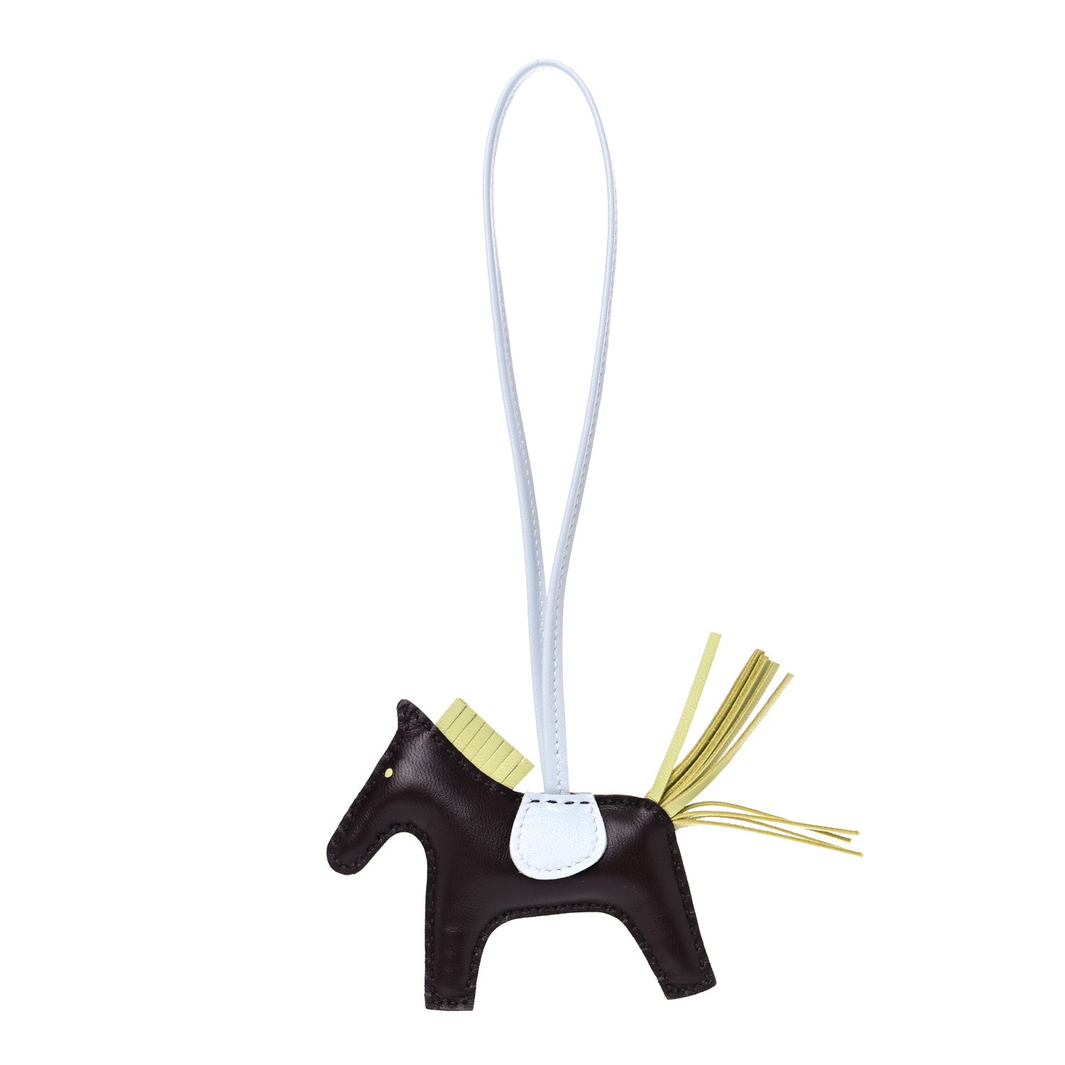 Hermes Milo Lambskin Grigri Rodeo Horse Bag Charm PM Rouge Sellier Jaune Bourgeon Bleu Brume 1 of 4