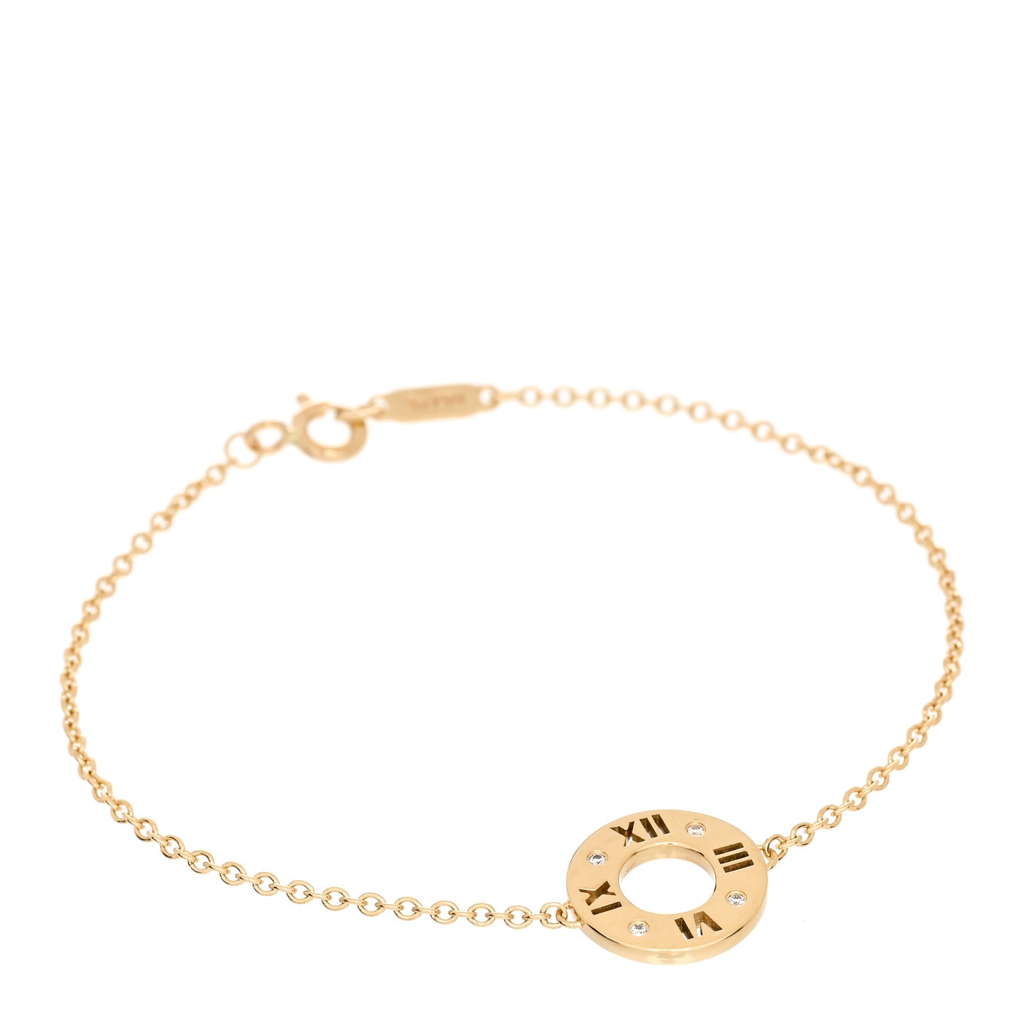 18K Yellow Gold Diamond Atlas Pierced Bracelet