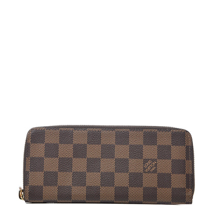 Louis Vuitton Damier Ebene Clemence Wallet Rose Ballerine 1 of 6