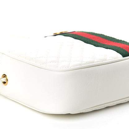 Gucci Calfskin Web Trapuntata Small Shoulder Bag Off White 8 of 9