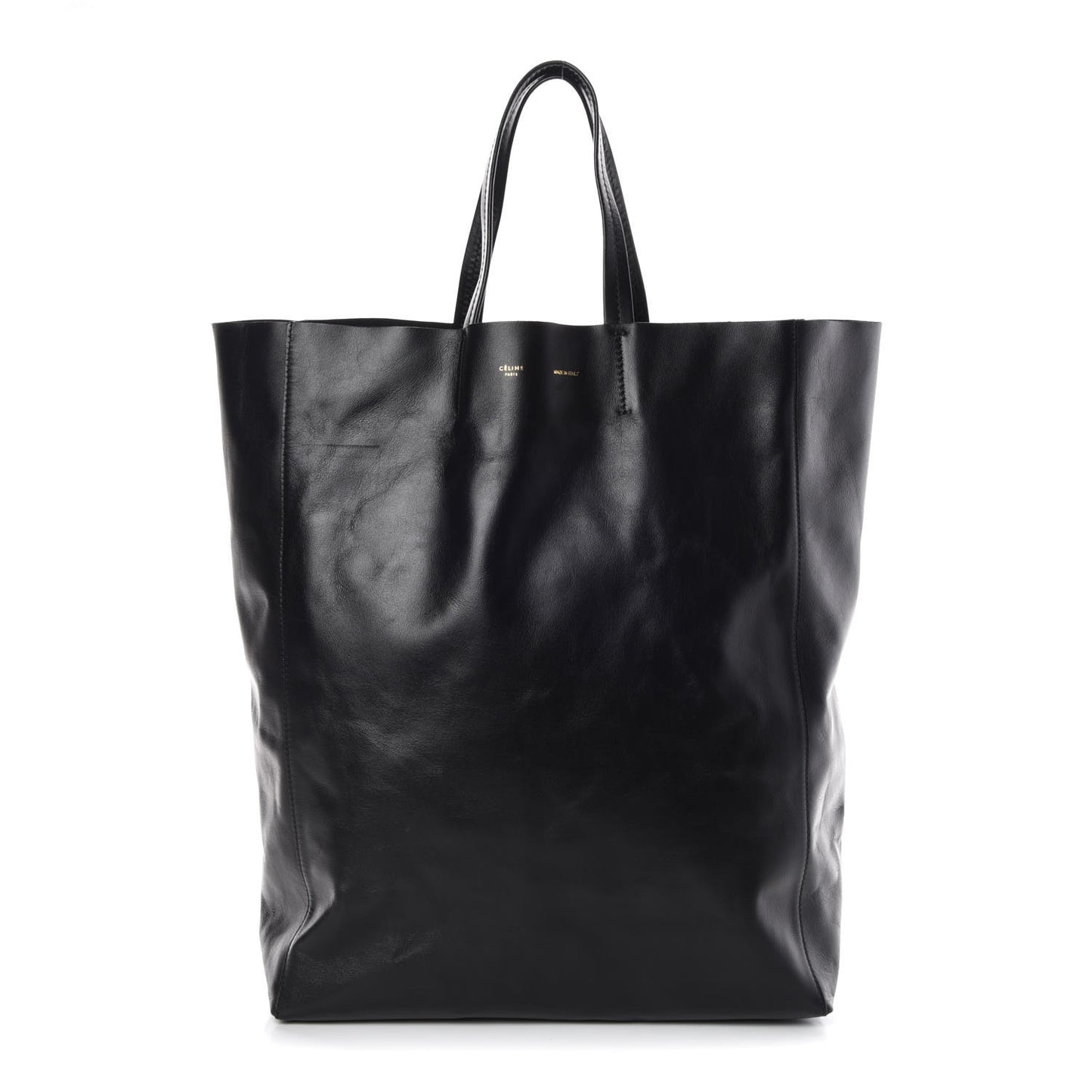 Smooth Lambskin Vertical Cabas Black