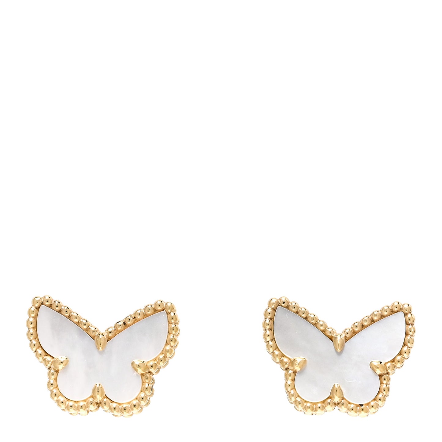 18K Yellow Gold Mother of Pearl Sweet Alhambra Butterfly Earrings