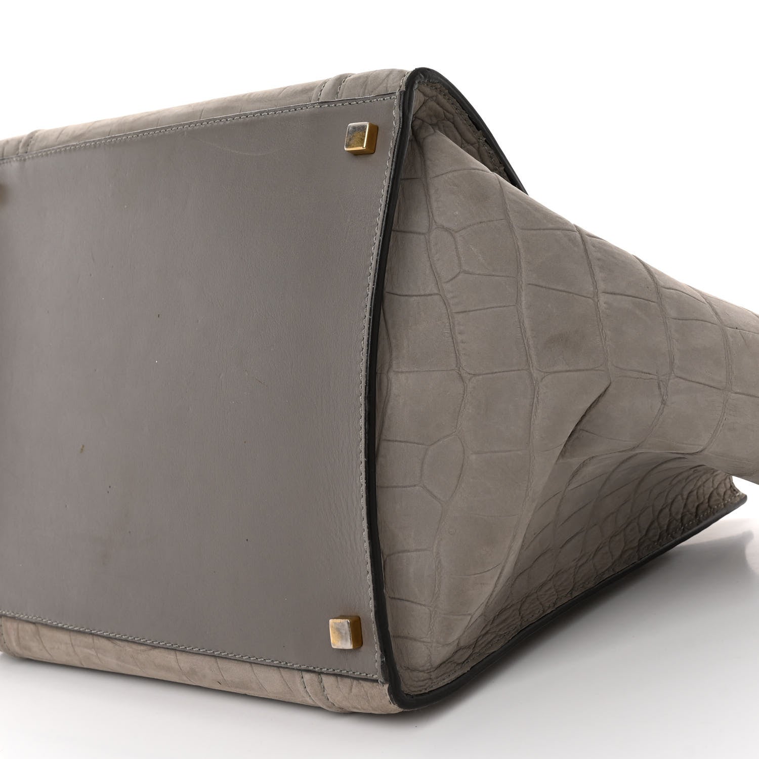 Celine Crocodile Embossed Nubuck Large Phantom Luggage Grey 9 of 12