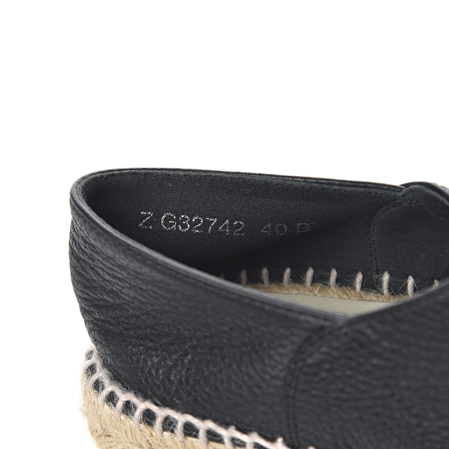 Chanel Grained Calfskin CC Espadrilles 40 Black 7 of 9