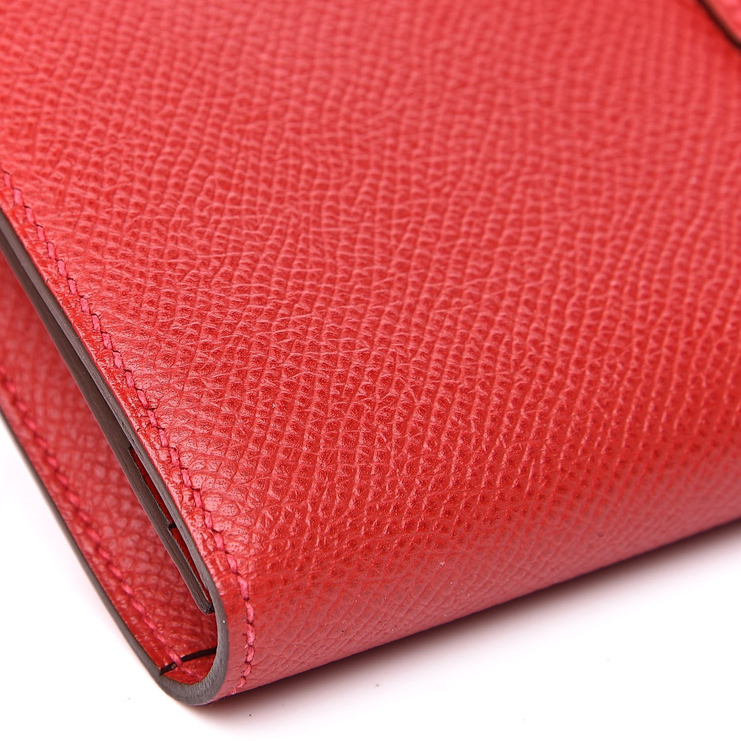Hermes Epsom Bearn Gusset Wallet Rouge Casaque 8 of 10