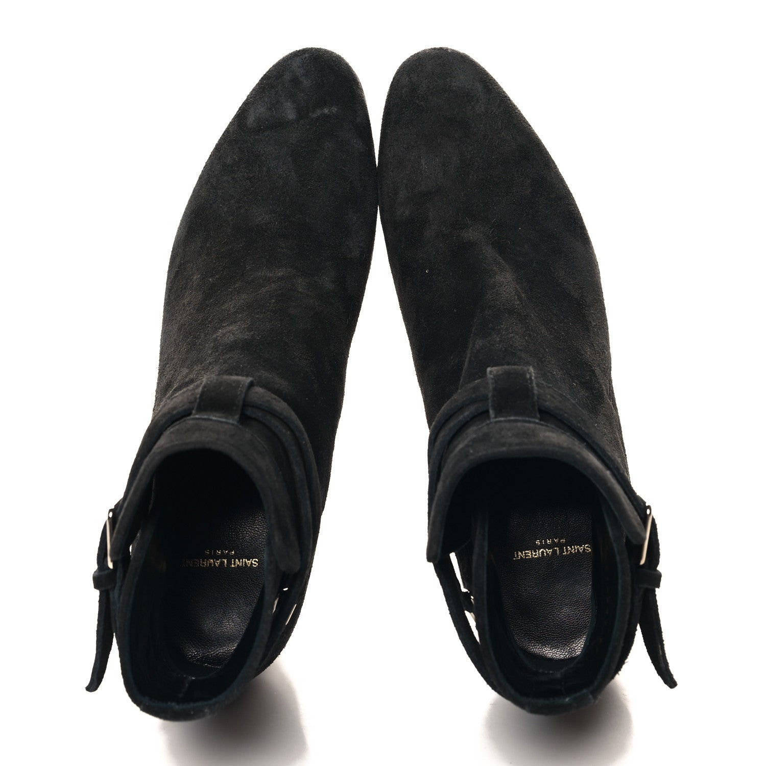Saint Laurent Suede Calfskin Jodhpur Ankle Boots 36.5 Black 5 of 9