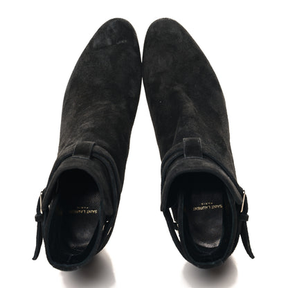 Saint Laurent Suede Calfskin Jodhpur Ankle Boots 36.5 Black 5 of 9