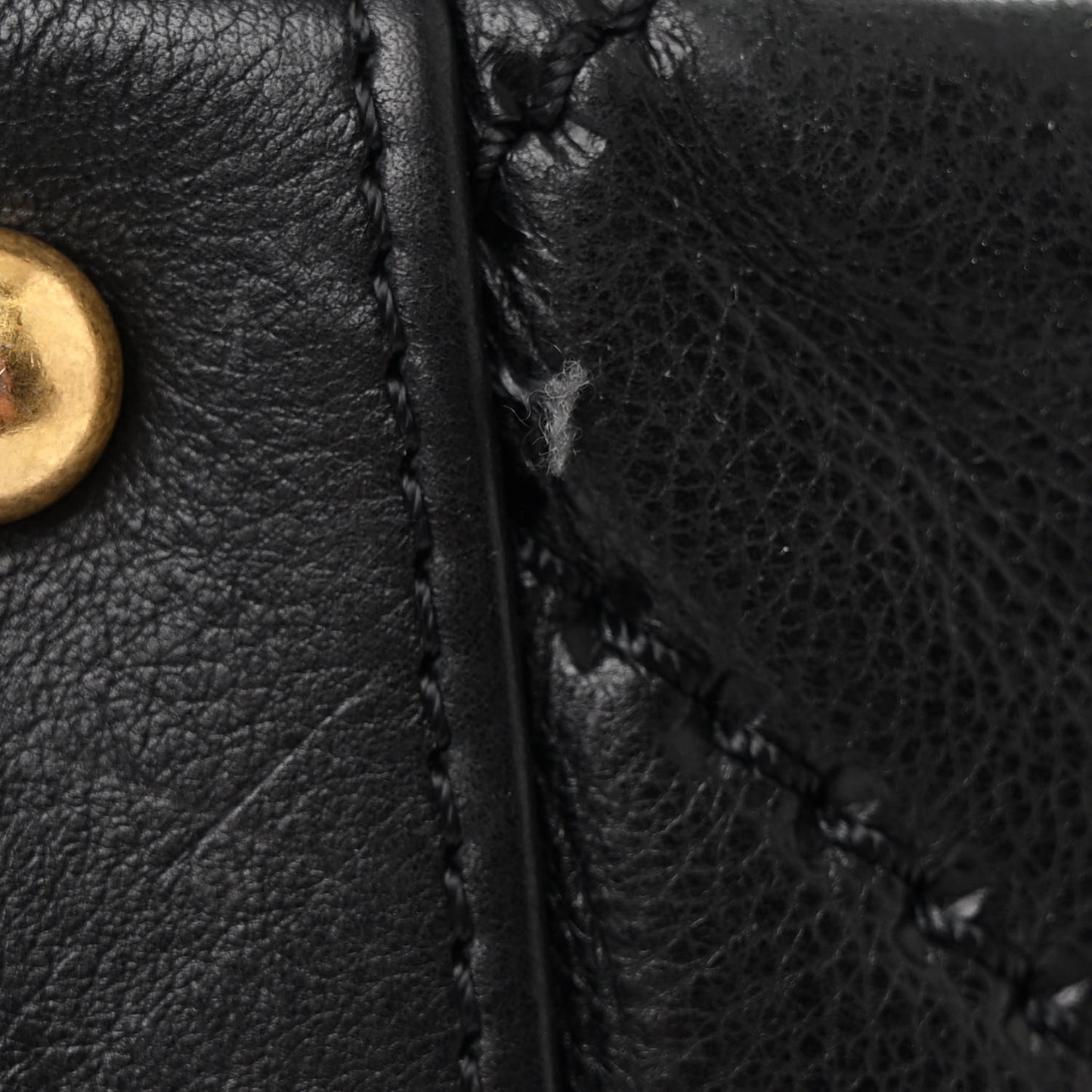 Calfskin Quilted Retro Chain Flap Black
