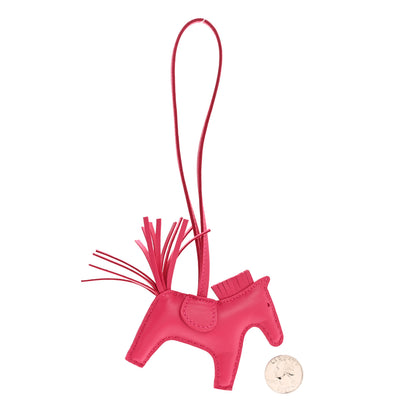 Hermes Milo Lambskin Grigri Rodeo Horse Bag Charm PM Rose Mexico 2 of 4