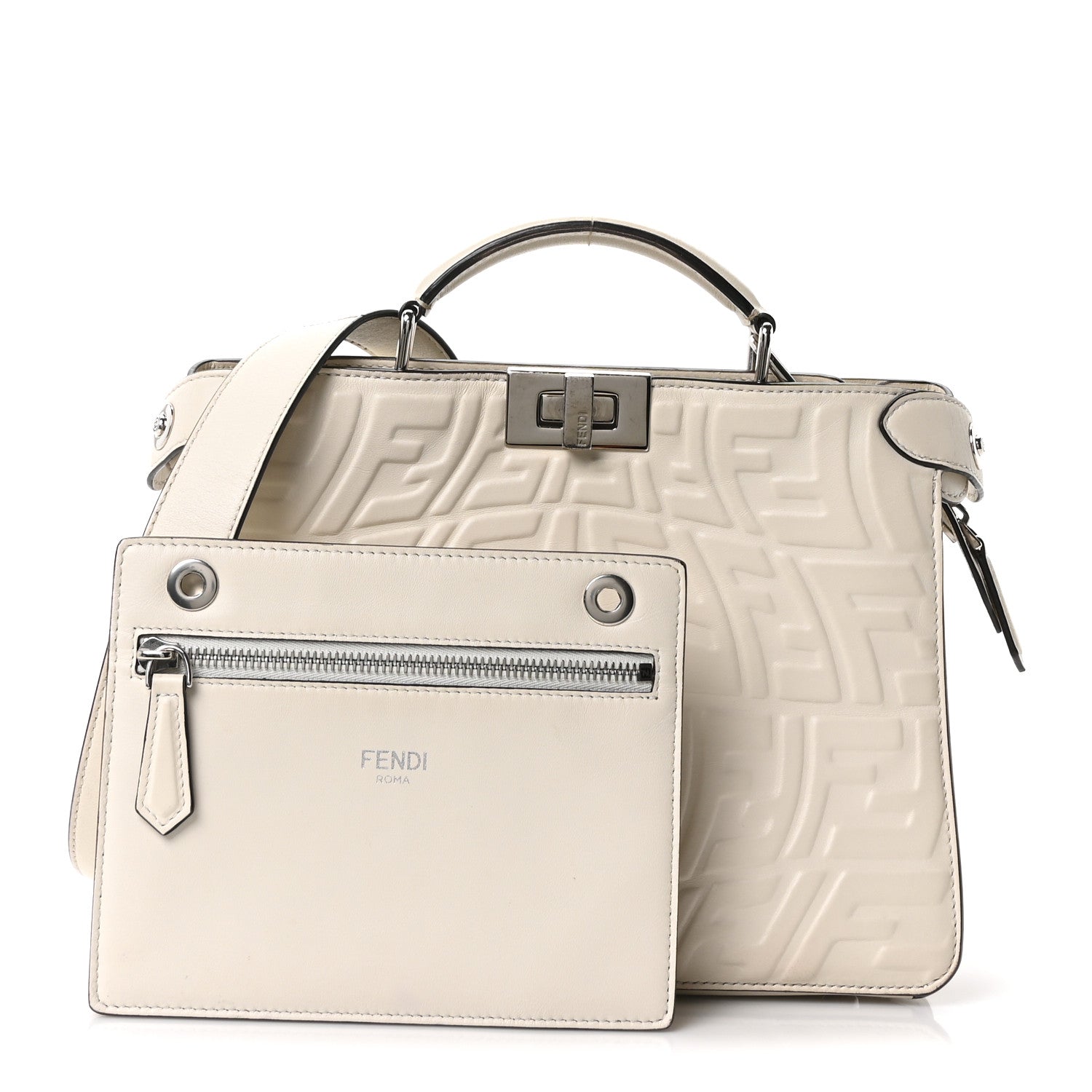 あぴ　FENDI Fendi X SARAH COLEMAN Nappa FF Fish Eye Embossed Mini Peekaboo I
