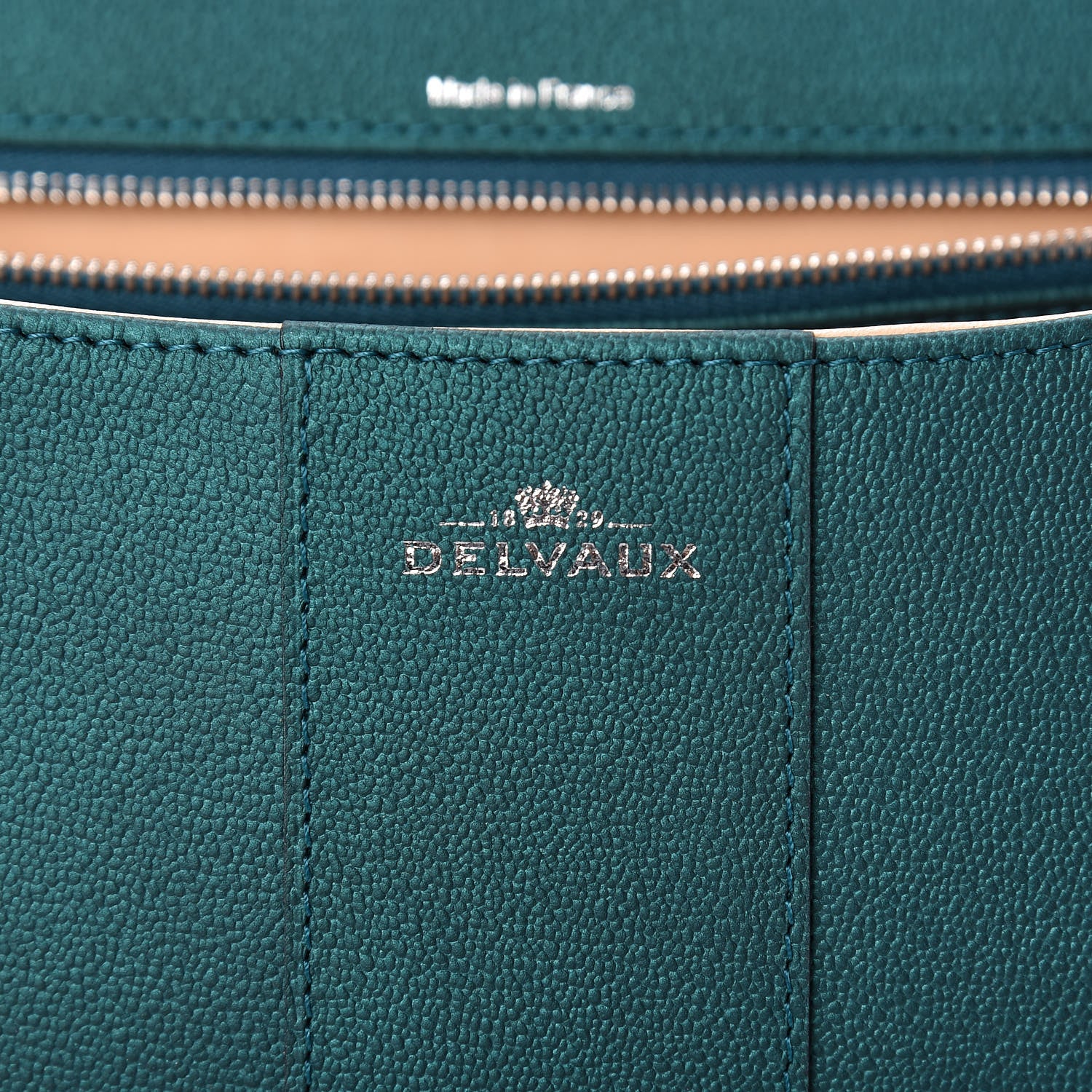 Delvaux Metallic Calfskin MM Brillant Satchel Satin Peacock 6 of 12