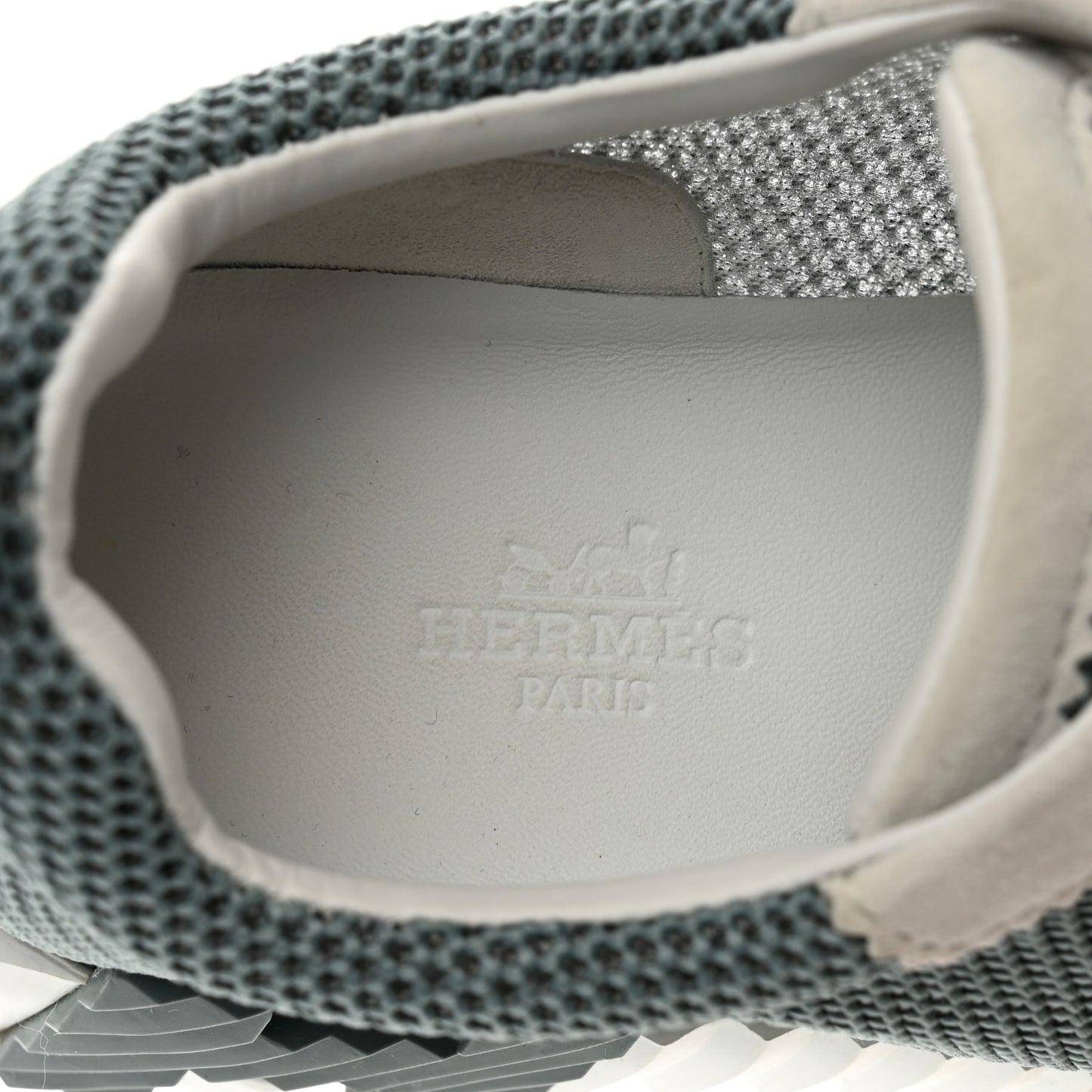 Air Mesh Suede Goatskin Bouncing Sneakers 35 Vert D'eau White