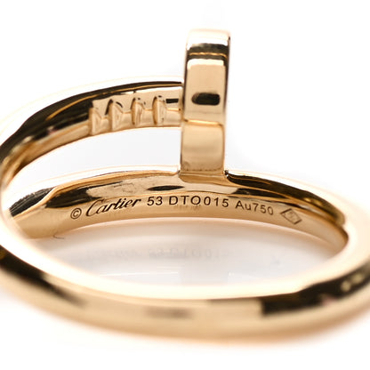 Cartier 18K Yellow Gold Juste Un Clou Ring 53 6.25 4 of 5