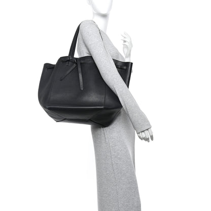 Celine Soft Grained Calfskin Medium Belt Cabas Phantom Black 2 of 13