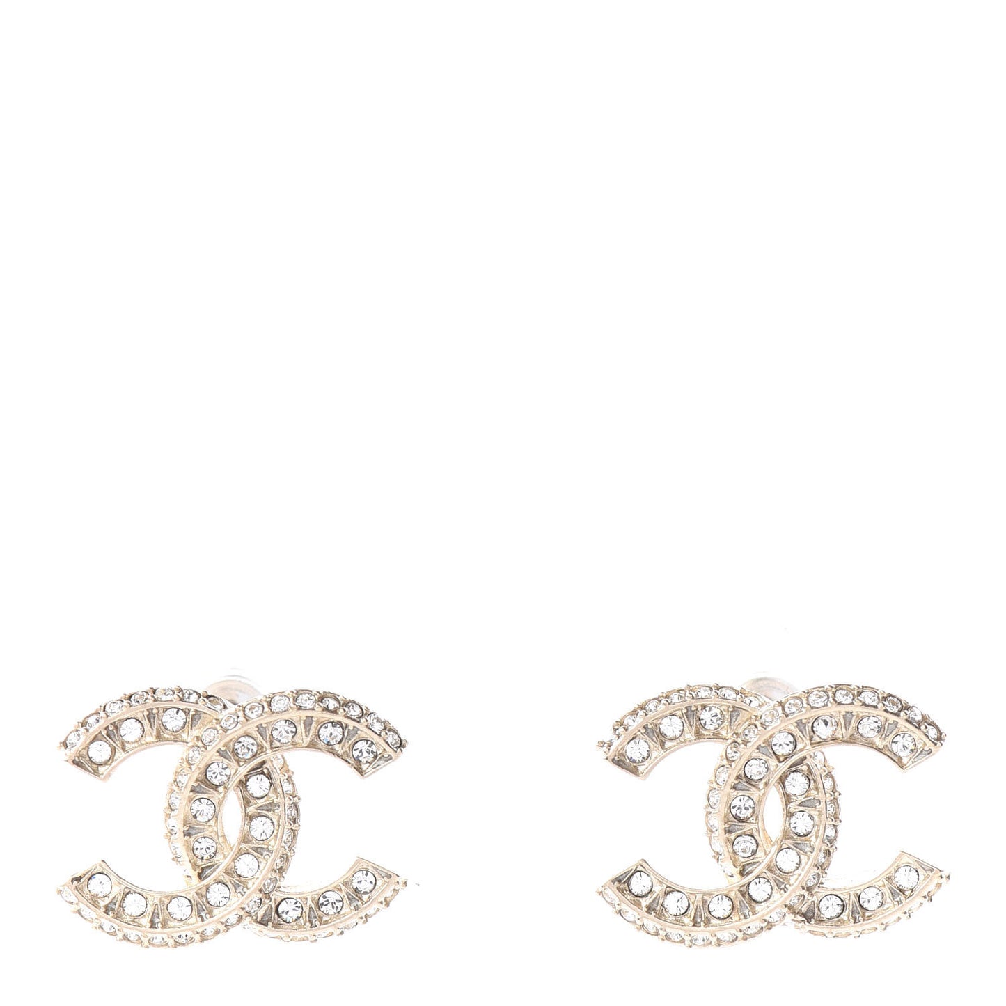 Crystal Timeless CC Earrings Light Gold
