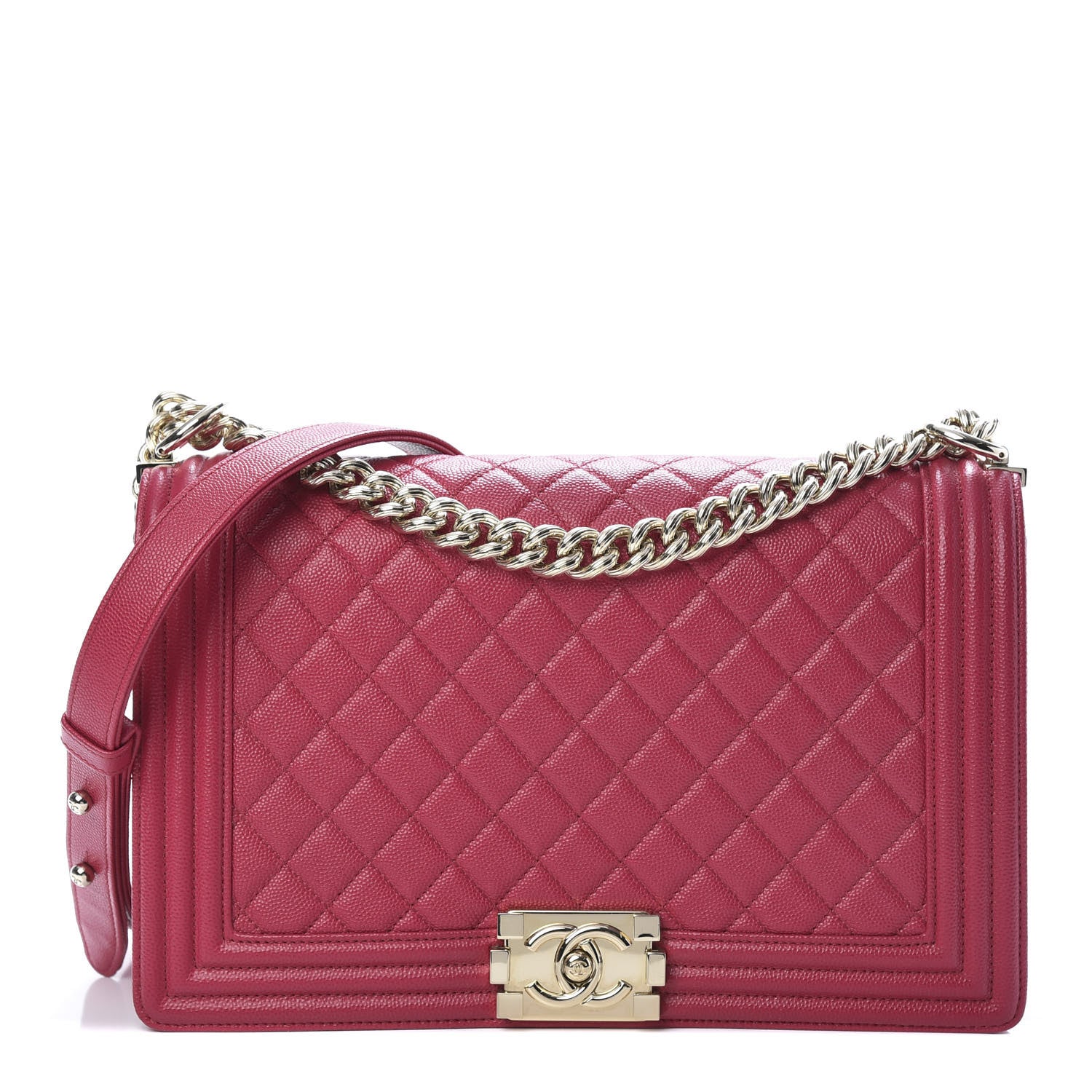 Chanel Caviar Quilted New Medium Boy Flap Dark Pink 1 of 12