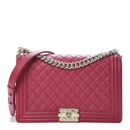 Chanel Caviar Quilted New Medium Boy Flap Dark Pink 1 of 12