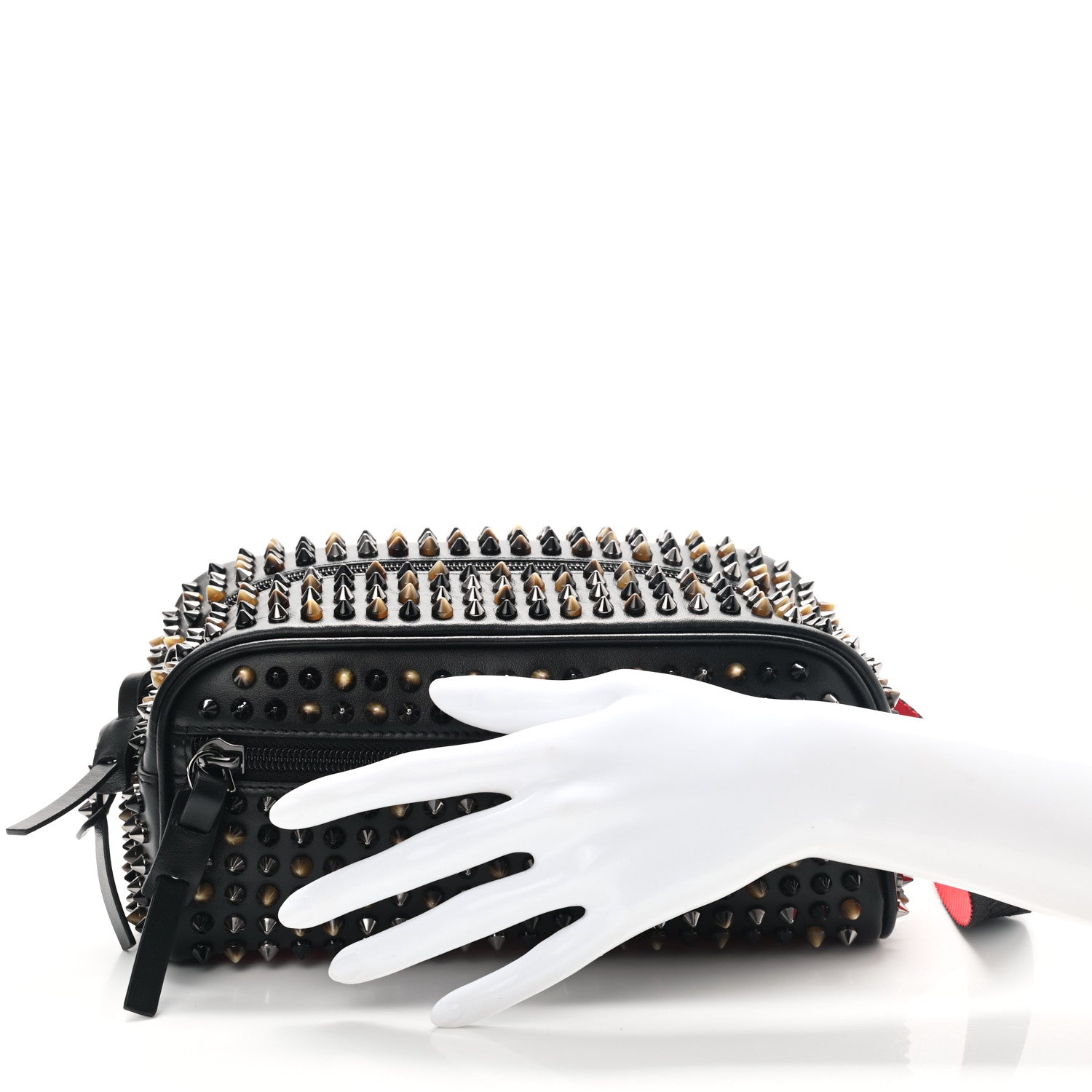 Christian Louboutin Calfskin Spikes Mens Blaster Toiletry Bag
