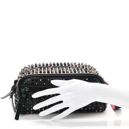 Christian Louboutin Calfskin Spikes Mens Blaster Toiletry Bag Black 3 of 8