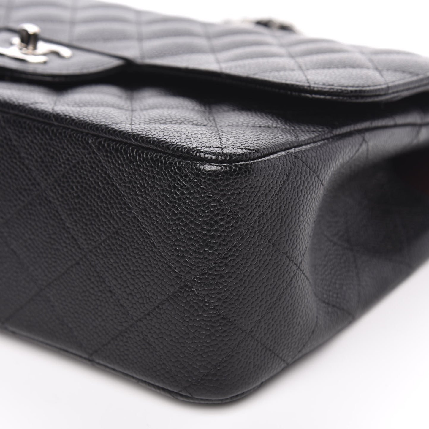 Caviar Quilted Jumbo Double Flap Black