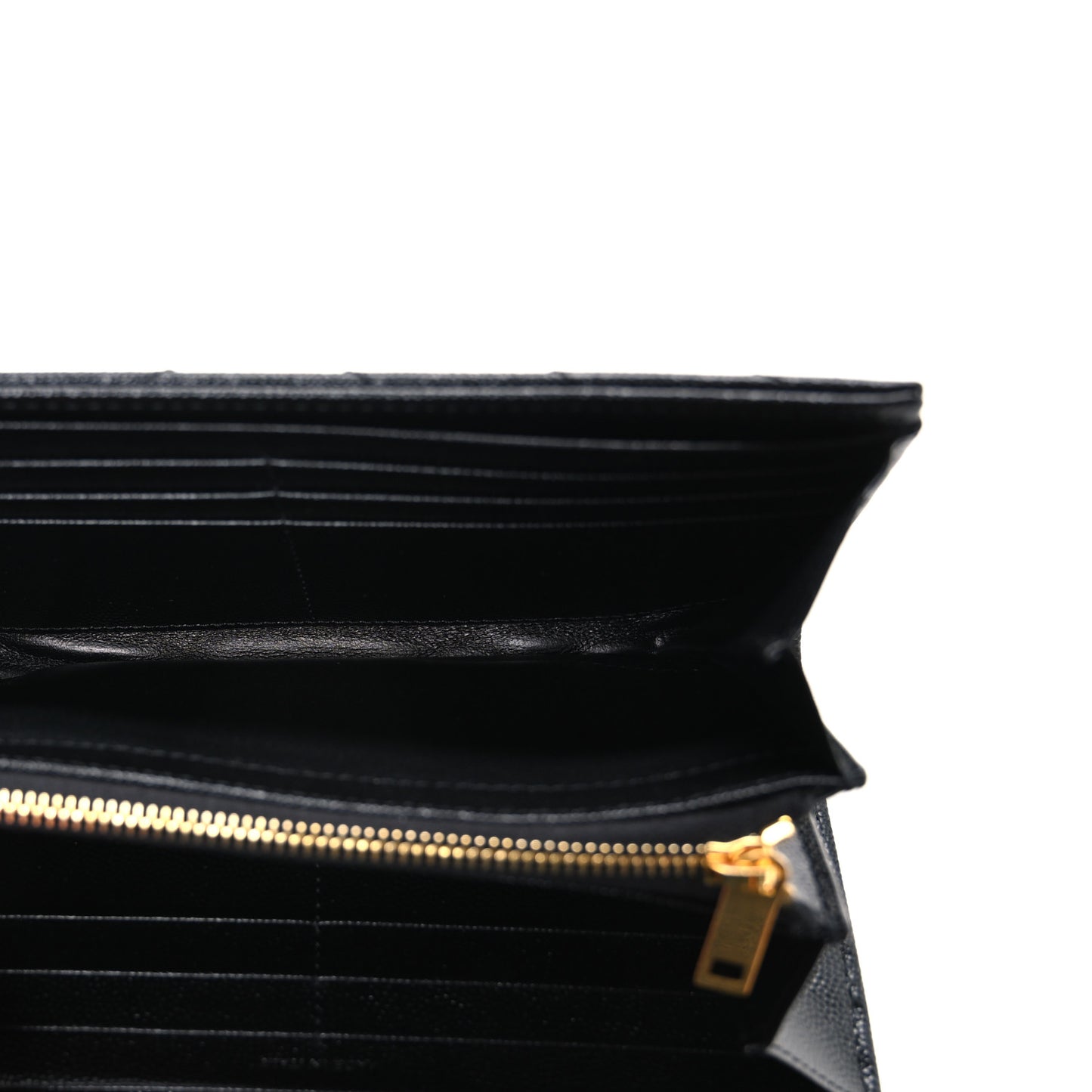 Grain De Poudre Matelasse Chevron Monogram Flap Wallet Black