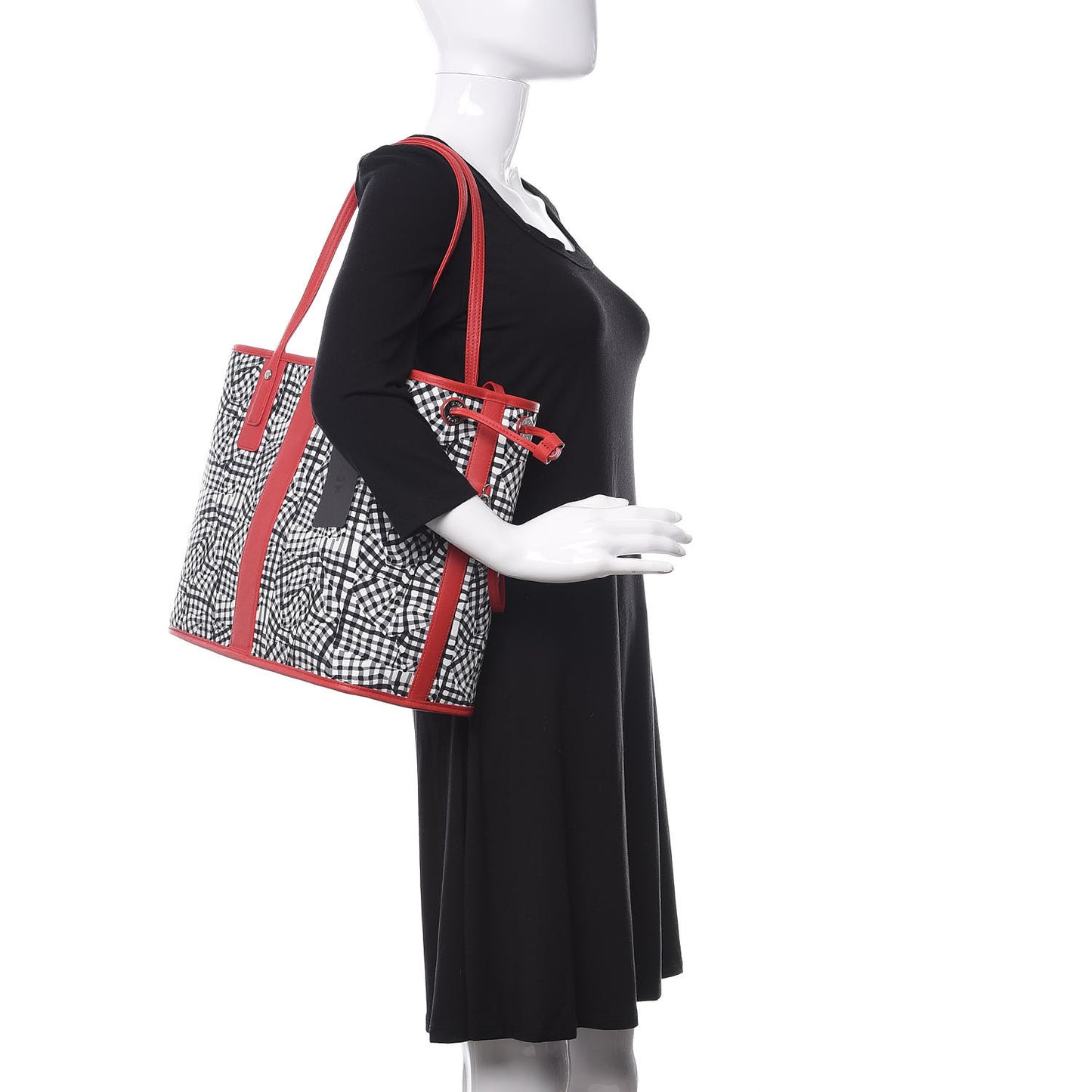 Visetos Medium Liz Reversible Shopper Tote Black Red