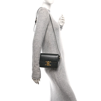 Celine Shiny Calfskin Teen Triomphe Black 2 of 9