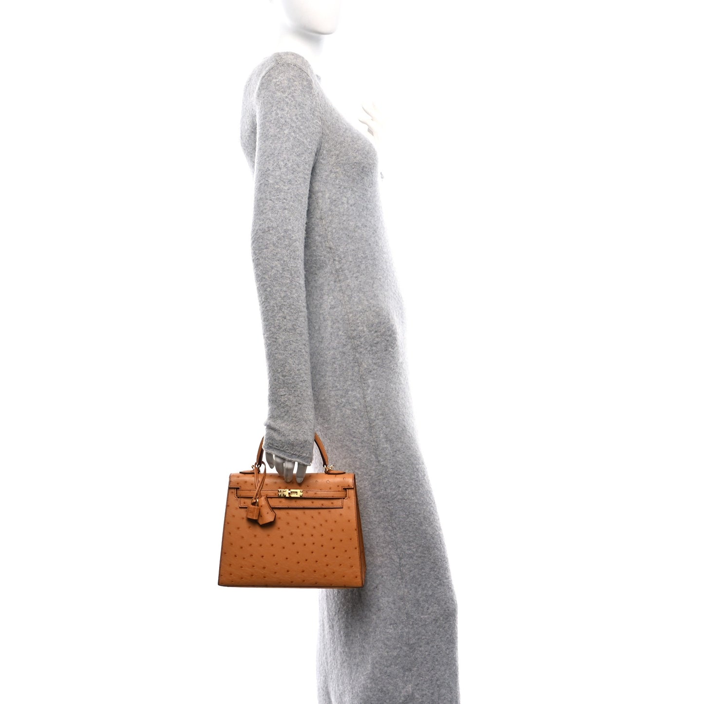 Ostrich Kelly Sellier 25 Gold