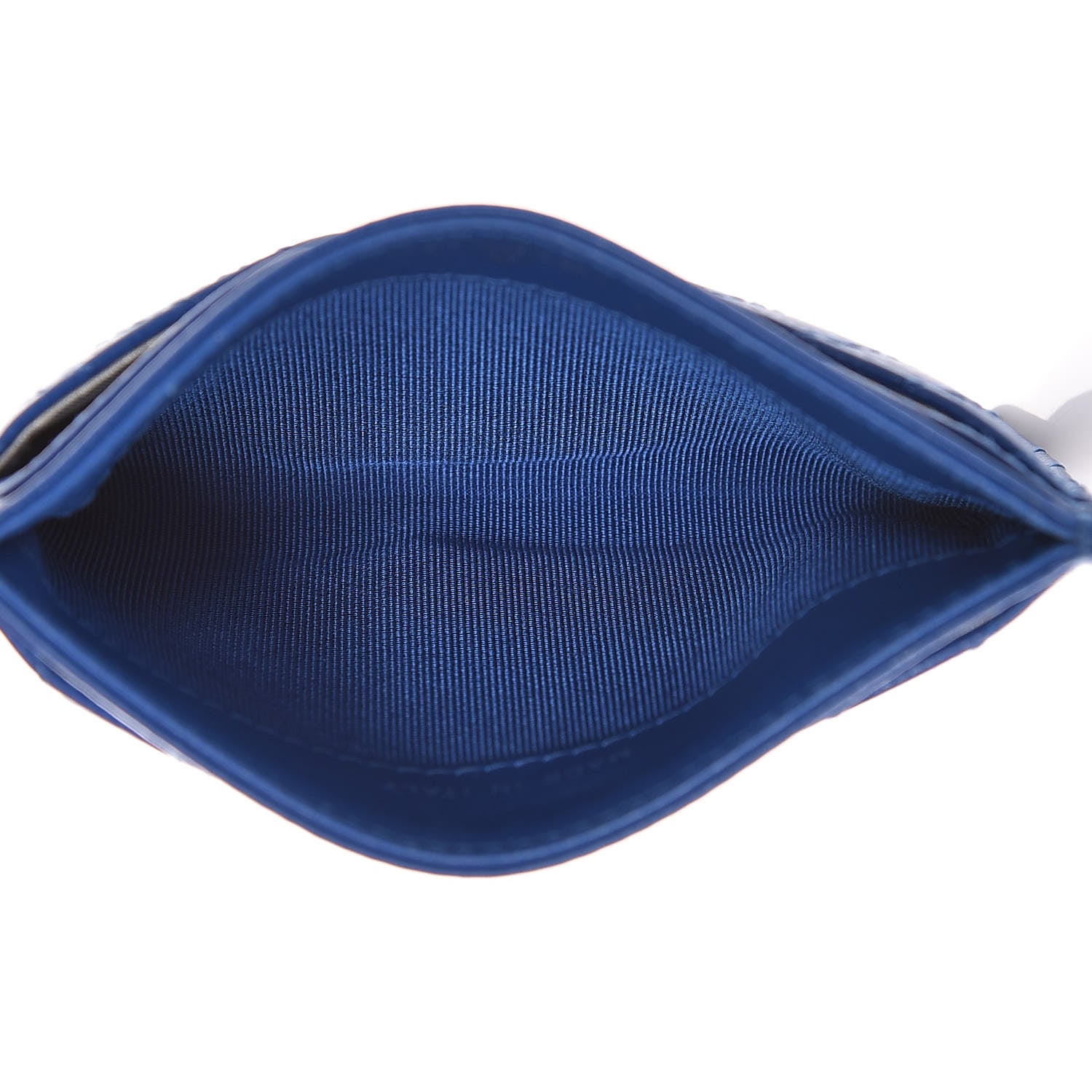 Chanel Caviar Chevron Quilted Card Holder Bright Blue 5 of 9