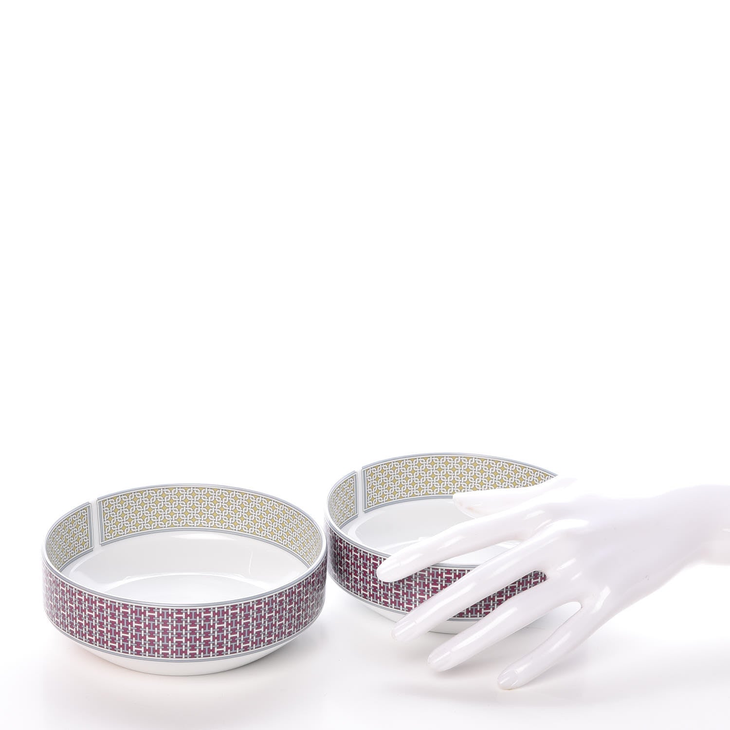 Hermes Porcelain Tie Set Bowl Set of 2 2 of 6